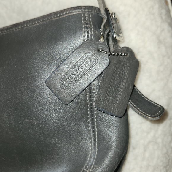 Vintage Coach Crossbody bag, Slate Gray Leather - Picture 3 of 4